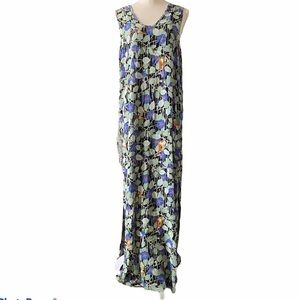 Flax by Jeanne Engelhart floral maxi dress size M